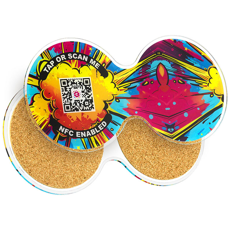 Recycled Acrylic NFC Double Coaster